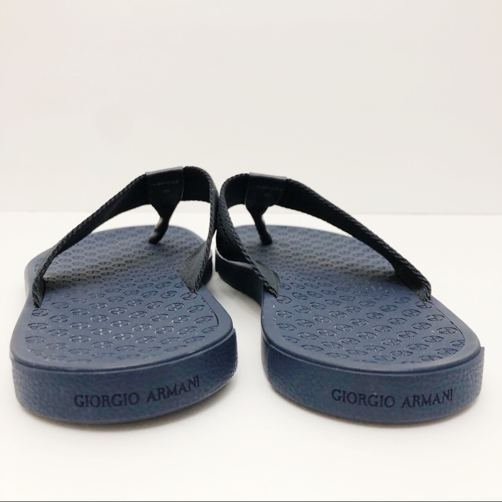 Giorgio Armani Men's Nylon-Web Thong Sandals, Blue - Picture 5 of 8
